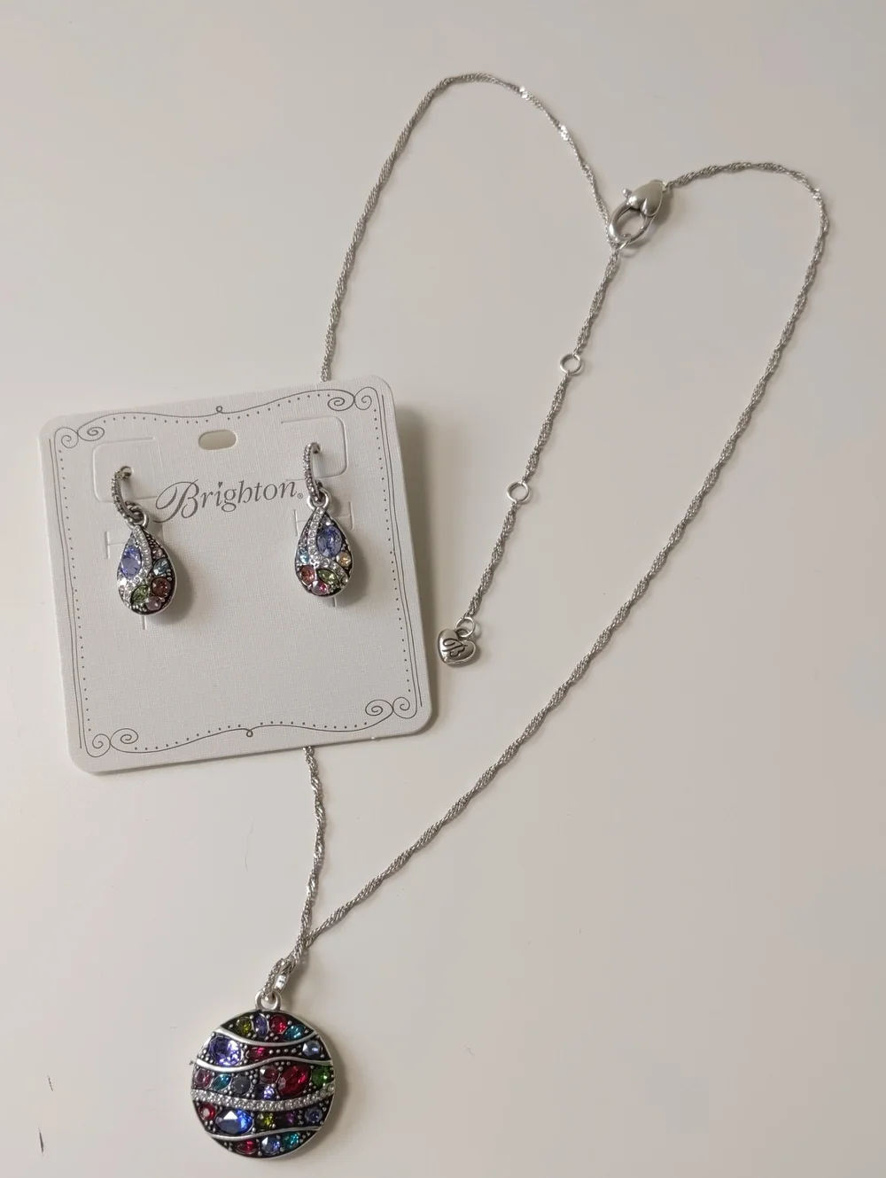 Brighton Trust Your Journey Multi Color Crystal Earrings And Necklace - Picture 7 of 7